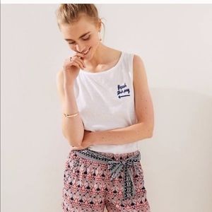NWT LOFT Floral Mosaic Tie Waist Shorts